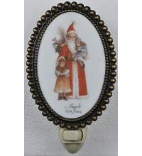  107256 - 3.5"W Christmas Father Christmas & Friends Fused Oval Night Light