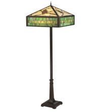  119175 - 64.5"H Green Pine Branch Mission Floor Lamp