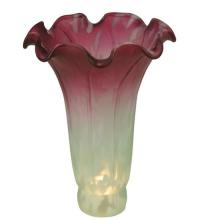  124700 - 4" Wide X 6" High Seafoam/Cranberry Pond Lily Shade