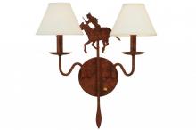  140707 - 18" Wide High Plains Rider 2 Light Wall Sconce