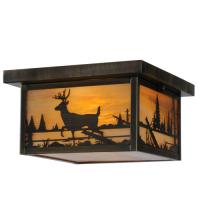  142324 - 12"Sq Hyde Park Deer Creek Flushmount