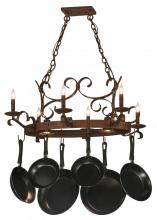  149135 - 36" Long Handforged Oval 6 Light Pot Rack