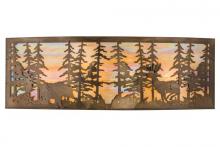  162578 - 36"W Tall Pines W/Bear & Deer Wall Sconce