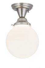  178884 - 8"W Revival Schoolhouse White Globe Flushmount