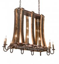  191902 - 40"L Barrel Stave Madera 12 LT Oblong Chandelier