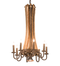  197593 - 20" Wide Barrel Stave Madera 8 LT Chandelier