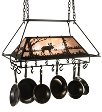  210249 - 40" Long Moose at Lake 3 Light Pot Rack