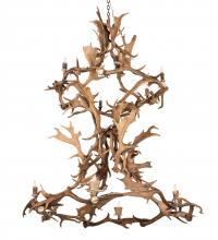  212274 - 58" Wide Antlers Fallow Deer 12 Light Chandelier