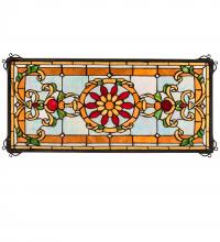 Meyda Blue 232847 - 25" Wide X 12" High Emma Stained Glass Window