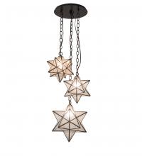  236061 - 17" Wide Moravian Star 3 Light Cascading Pendant