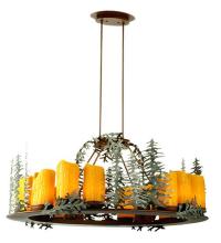  29523 - 42"L Tall Pines 12 LT Oval Chandelier