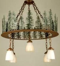  29557 - 28"W Tall Pines 5 LT Chandelier