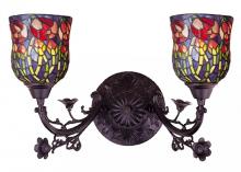  36911 - 19"W Red Rosebud 2 LT Wall Sconce