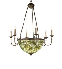  49092 - 35"W Lotus Bud 6 Arm Inverted Chandelier