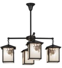  60911 - 32"W Seneca Winter Pine 4 LT Chandelier