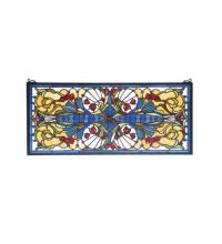  77909 - 29"W X 14"H Sonja Transom Stained Glass Window