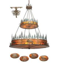  99767 - 72"W Wildlife at Pine Lake 2 Tier Inverted Pendant