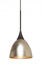 Besa Lighting 1XP-1758GF-LED-BR - Besa Divi Pendant, Gold Foil, Bronze, 1x9W LED