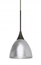 Besa Lighting 1XP-1758SF-LED-BR - Besa Divi Pendant, Silver Foil, Bronze, 1x9W LED