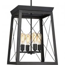  P500178-031 - Briarwood Collection Four-Light Farmhouse Textured Black  Chandelier Foyer Light