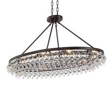  279-VZ - Calypso 8 Light Crystal Teardrop Vibrant Bronze Oval Chandelier