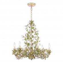  4846-CT - Josie 6 Light Champagne Green Tea Chandelier