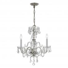  5044-CH-CL-I - Traditional Crystal 3 Light Clear Italian Crystal Polished Chrome Mini Chandelier