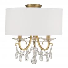  6623-VG-CL-MWP_CEILING - Othello 3 Light Vibrant Gold Semi Flush Mount