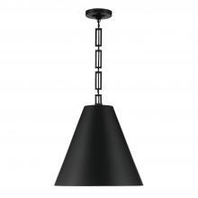  8687-MK-GA - Brian Patrick Flynn Alston 3 Light Matte Black + Antique Gold Chandelier