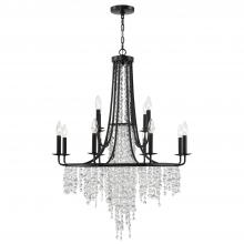  GAB-B7312-MK - Gabrielle 12 Light Matte Black Chandelier