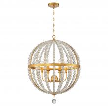  ROX-A9006-GA - Roxy 6 Light Antique Gold Chandelier