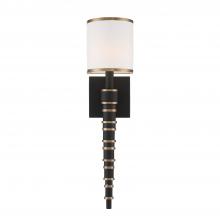  SLO-A3601-VG-BF - Sloane 1 Light Vibrant Gold + Black Forged Sconce