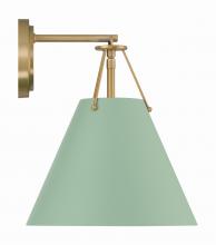  XAV-B8311-VG-GR - Xavier 1 Light Vibrant Gold + Green Sconce