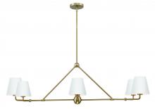  XAV-B9306-VG-WH - Xavier 6 Light Vibrant Gold + White Chandelier