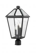  579PHBR-BK - 3 Light Outdoor Post Mount Fixture