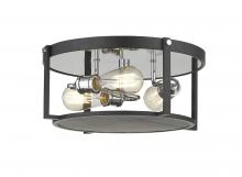  723F15-MB+CH - 3 Light Flush Mount