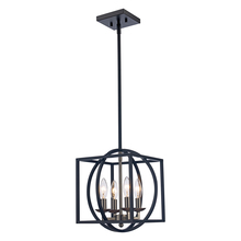  11184 BN-BK - Arzio 4-Light Two-Tone Cage Chandelier