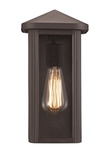  51130T BK - Moorefield Set of Two Outdoor Vertical Glass and Metal Wall Lights