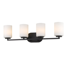 Golden 2243-BA4 BLK-OP - Manhattan 4 Light Bath Vanity in Matte Black