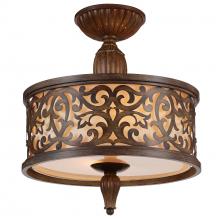 CWI LIGHTING 9807C14-3-116 - Nicole 3 Light Drum Shade Flush Mount With Brushed Chocolate Finish