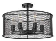  20538 - Rimini 6-Light Steel Mesh Shade Semi Flush Mount - MB