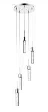  70028 - Vivio Soffi 5-Light Illuminated Glass Cylinder Pendant - Chrome