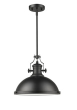  70043 - Vivio Alix 1-Light Large Metal Shade Pendant - Matte Black