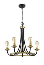  70145 - Vivio 5-Light Emma Two-Toned Chandelier - Matte Black/Matte Gold