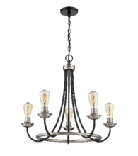  70148 - Vivio 5-Light Emma Two-Toned Chandelier - Matte Black/ Brushed Nickel