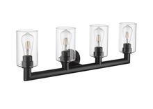  70475 - Vivio Yarra 4-Light Vanity - Matte Black - Clear Cylinder Glass