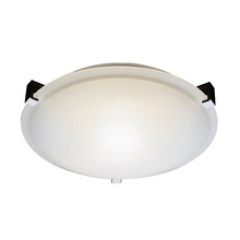  20163 - 2-Light 3 Square Tab Ceiling Mount - MB White Glass