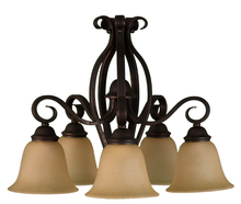  15417 - El Paso Series 5-Light Nook Chandelier - Tea Stain Glass