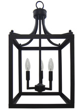  18806 - 3-Light Square Cage Entry - MB - No Glass