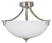  15762 - Victoria 3-Light Semi-Flush Entry - NK White Glass